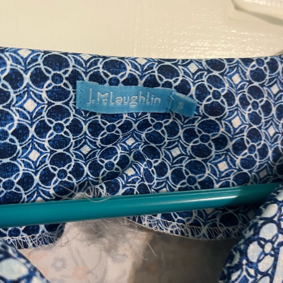 J.McLaughlin Catalina cloth tunic top size small blue orange - Picture 3 of 4